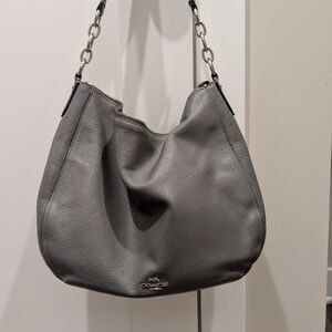 Coach Gray Leather Shoulder Bag